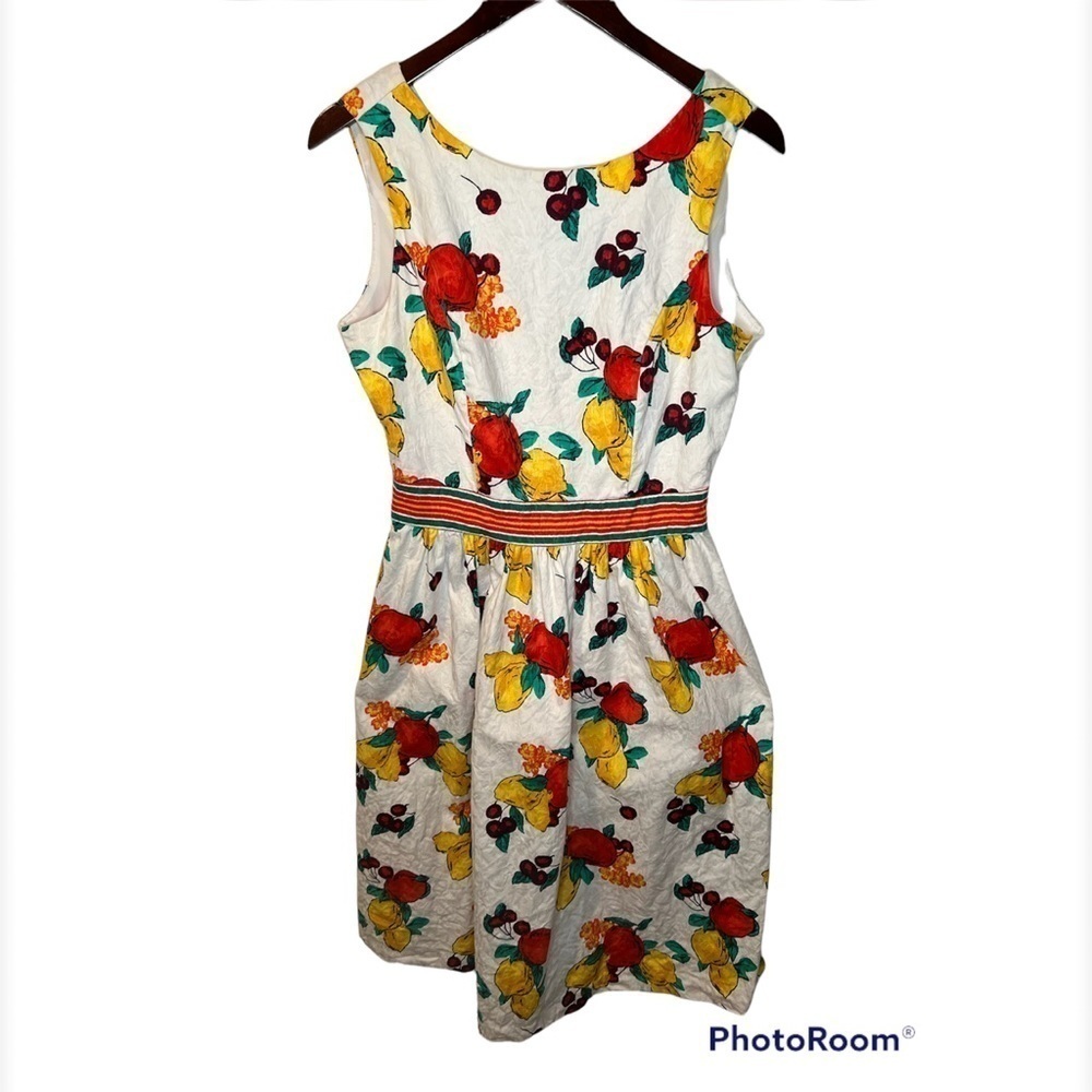 Eva Mendes x New York & Company fit and flare fruit‎ print dress